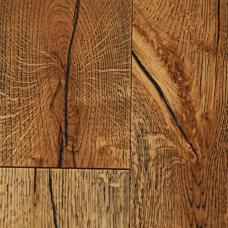 Artisan Flooring - Tummel Brushed//Black Grained/Sunken Filler/Oiled French Oak